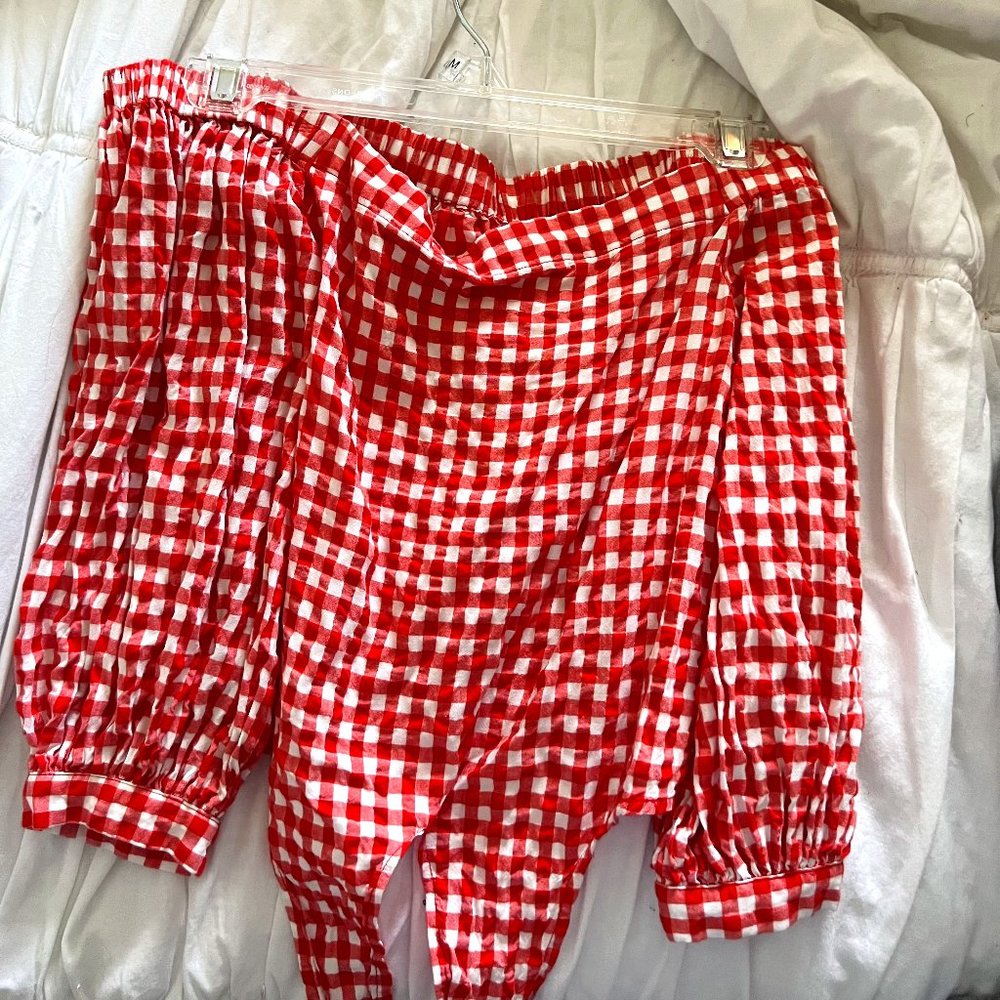 Forever 21 Small Plaid Off The Shoulder Top